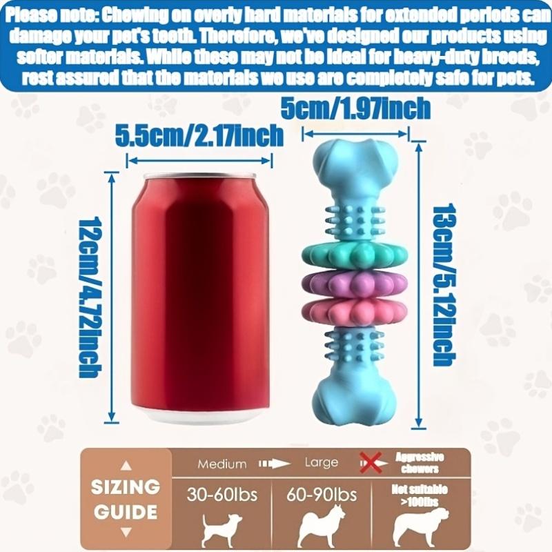 Os de Mestecat Indestructibil pentru Câini pentru Mestecători Agresivi - Cauciuc Termoplastic Durabil cu Model Geometric, Curățare Dentară