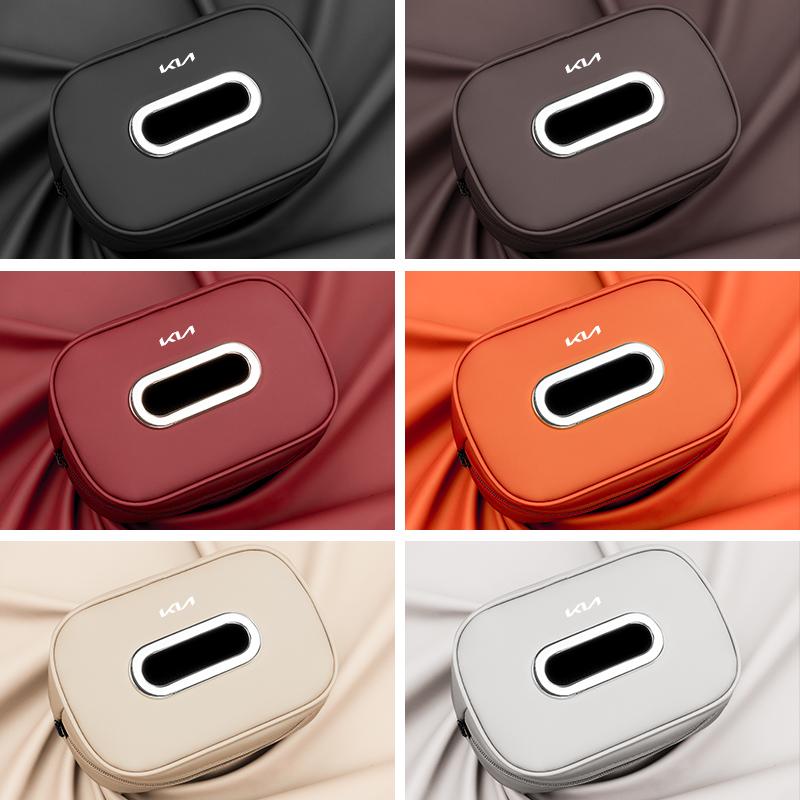 BBDS7 Microfiber Leather Car Tissue Box For KIA Rio K5 K2 K3 Sportage Ceed Sorento Picanto Stinger Soul GT Line Seat Back Storage Bag