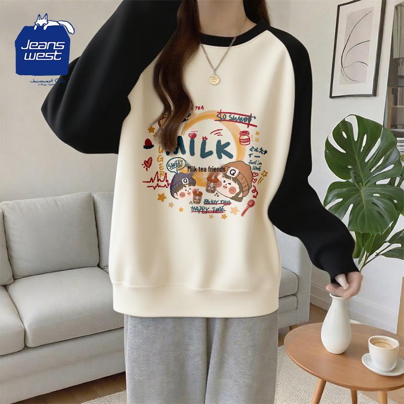 Женский свитшот реглан в стиле ретро с графикой JEANSWEST CLUB XL