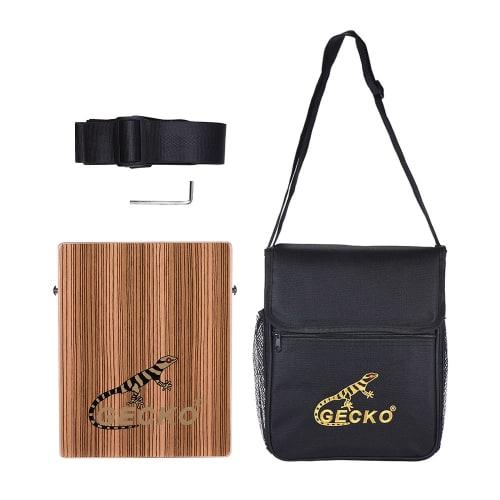 Btuty Traveling Cajon Box Drum Hand Drum Portable Wooden Percussion Instrument with Strap Carry Bag