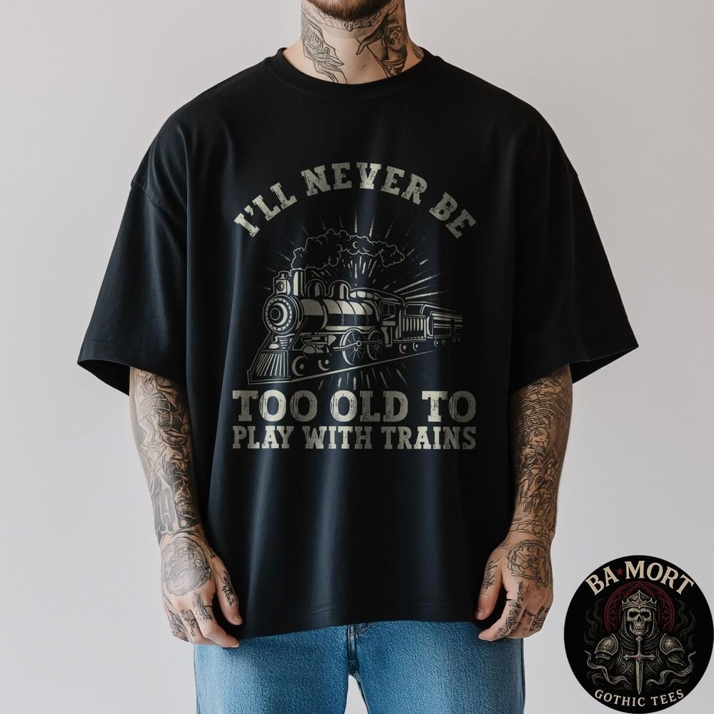 Train Locomotive Trainspotter Conductor Railroad Engineer TShirt Unisex T-Shirt XXL