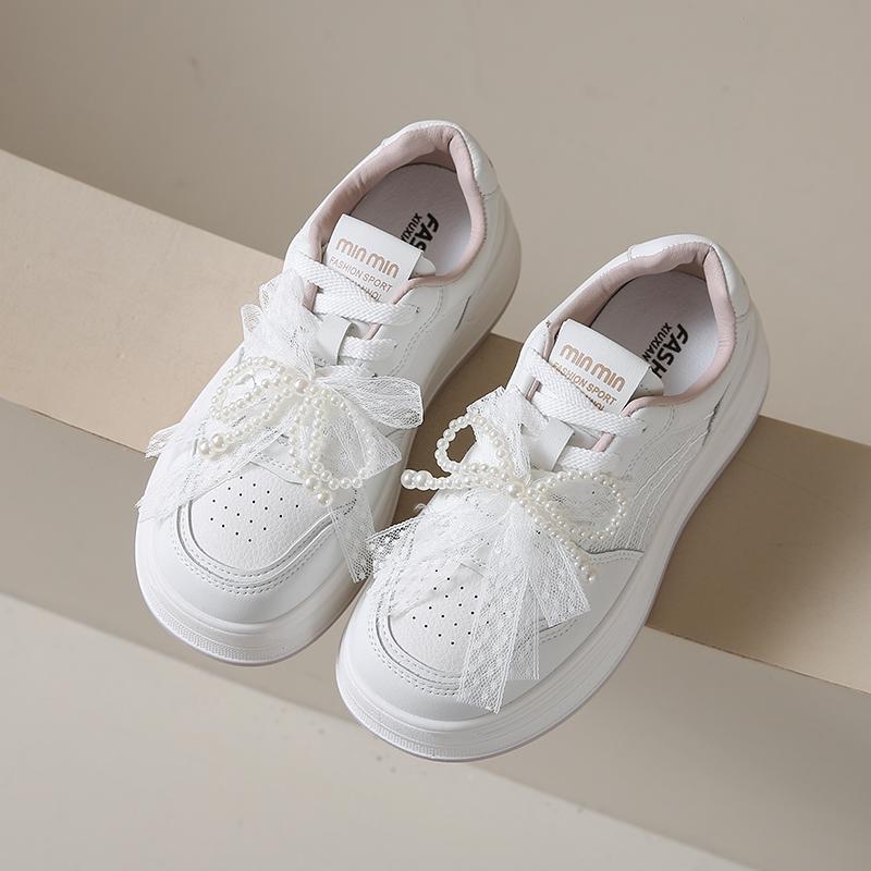 Mode CRLAYDK Klassische Damen-Sneaker Lässig Skateboard Walking Schnürschuhe Sommer Schuhe Plateau Damen Mesh Weiß Low Top Sport Tennis