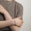Ozel Silver925 Fresh Water Pearl Gold Point Bracelet PS164B