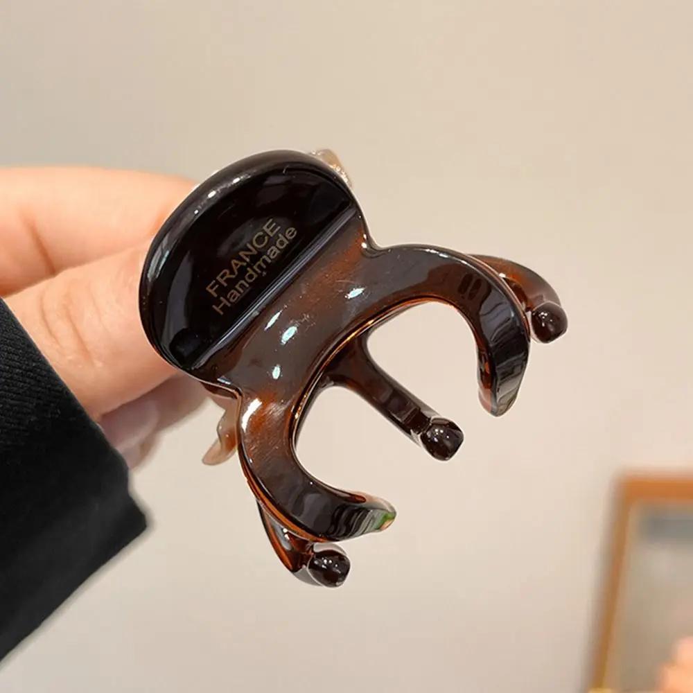 Trendy French Hair Claw Clips Acetate Retro High Ponytail Holders Elegant Crab Shark Clip for Women Girls