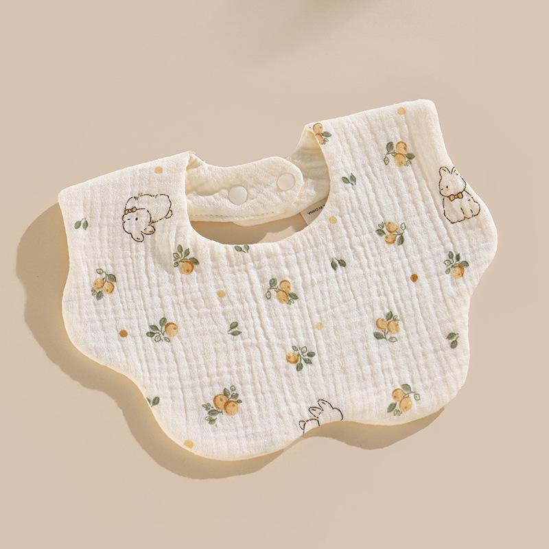 Six-Layer Cotton Petal Bib for Newborns, Boys & Girls - Thin, Soft & Absorbent
