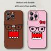 Domo kun cute cartoon anime pattern Phone Case For iPhone 17 16 e 15 14 13 12 Plus Mini Pro Max Soft black Shockproof Cover