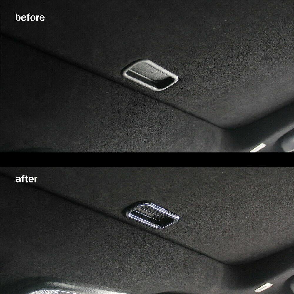 Roof Skylight Handle Bowl Cover Trim Bezel For Dodge Charger 2011+ Carbon Fiber