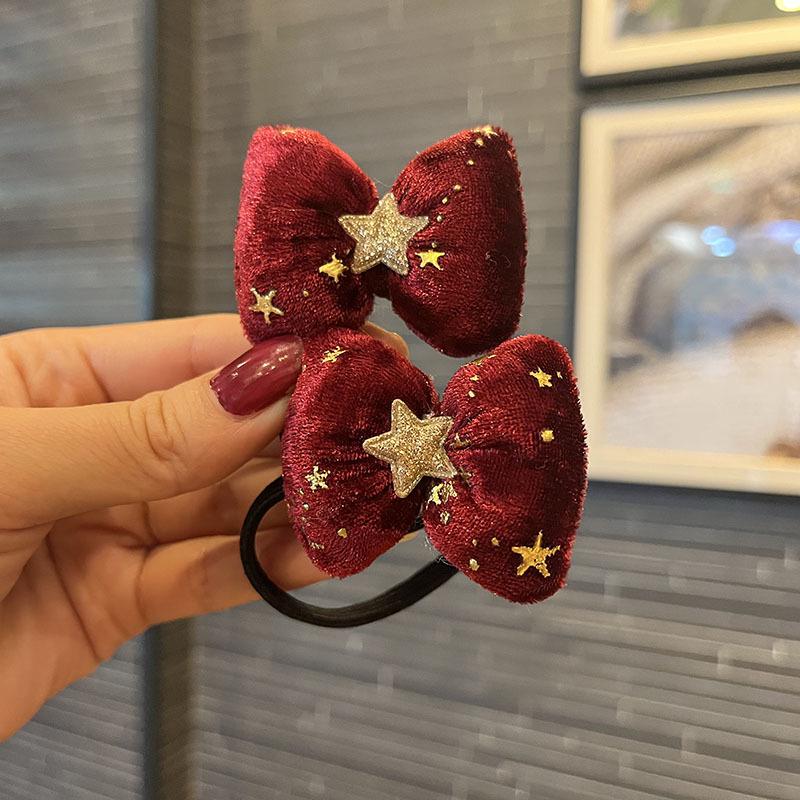 Christmas Bells & Bow Hair Clips Set for Girls - Festive Pompon Hairpins & Autumn/Winter Ties