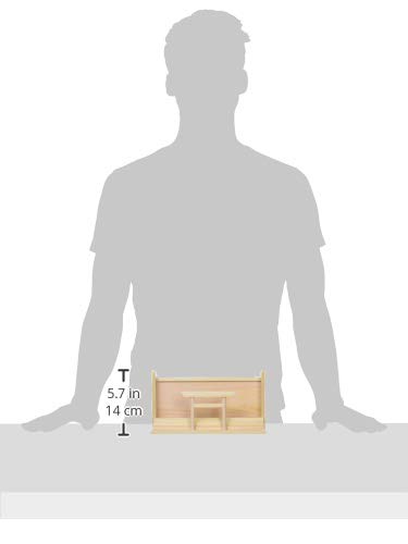 Kamidana no Sato (Schrein-Dorf) Einfacher Schrein mit Torii-Tor, Amulettauslage, Amuletthalter, Amuletthalter, Goshuincho (Schrein-Stempelbuch) Ständer -