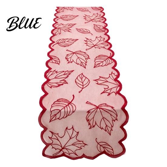 Decorative Fall Dining Table Cover Runner Decorations Maples Leaves Lace Orange Maple Leaf Overlay Runner Autumn Harvest Thanksgiving Decorations