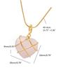 Heart Diamond Necklace For Women Girls With Natural Stone Jewelry Dainty Gift Wrapped Heart Pendant Pink Necklace Decor