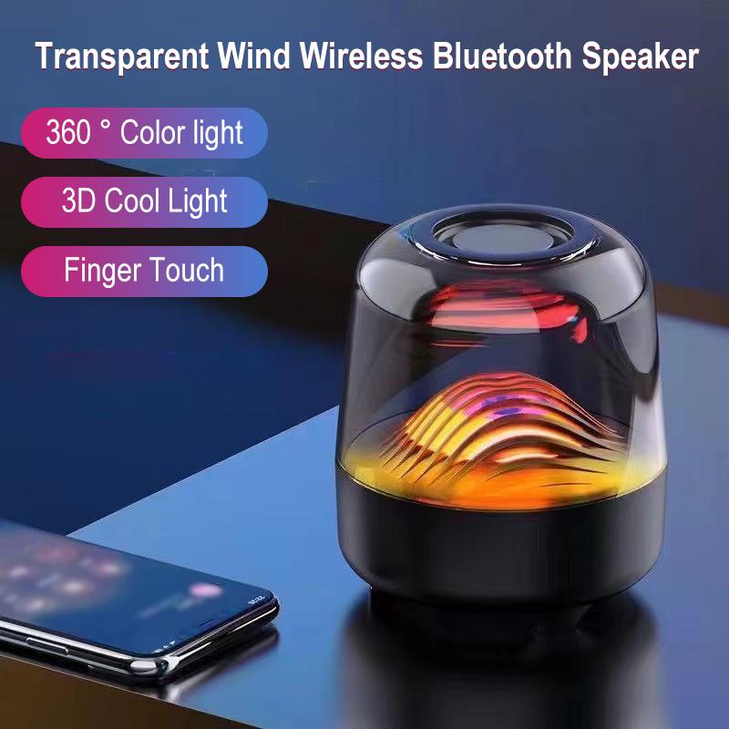 LED Multicolor Ambient Speaker with TWS Pairing – Portable Bluetooth Sound System with TF Card Slot for Christmas Decor