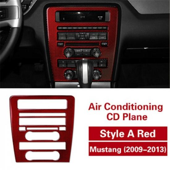 Carbon Fiber Central Control CD Panel Cover Sticker For Ford Mustang 2009-2013