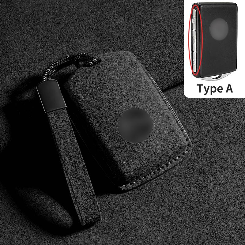 In-stock  Full-cover Suede Car Key Fob Case, Suitable for Volvo S60, S90, XC40, XC60, XC90 High Quality Keychain Accessory