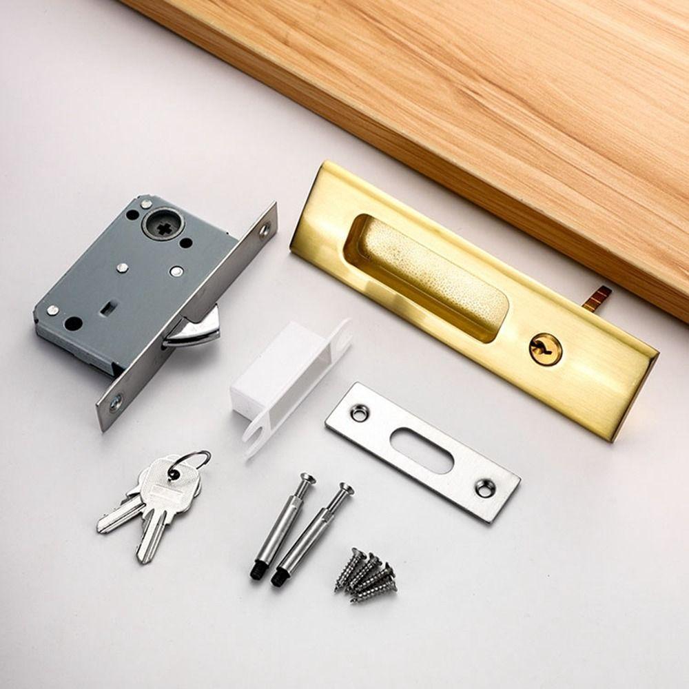 Zinc Alloy Sliding Door Lock Hidde Hidde Handle Lock New Door Pull Lock  Sliding Door