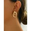 1pair Fashionable Multi-Turn Knotted Design Stud Earrings For Women, Double Hoop Studs, Statement Dangling Earrings, Unique Earrings