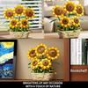 861Pcs Sunflower Potted Plant Building Block Flower Bouquet Vase Model Bricks Set Home Decoration Girls Educational Toys