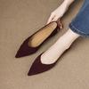 Retro Temperament Pointed Head Shallow Mouth Single Shoes Flat Spring New with Skirt Mary Jane