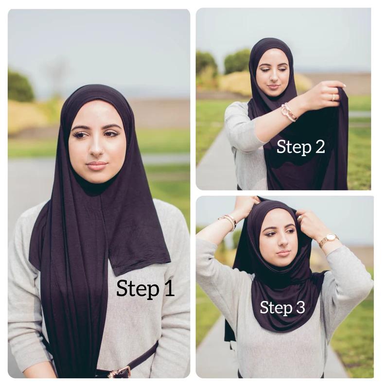 Good Stitch Stretchy Jersey Scarf Jersey Hijab Instant Hijab Plain Muslim Shawls Supplier Turban Headwraps Foulard Femme