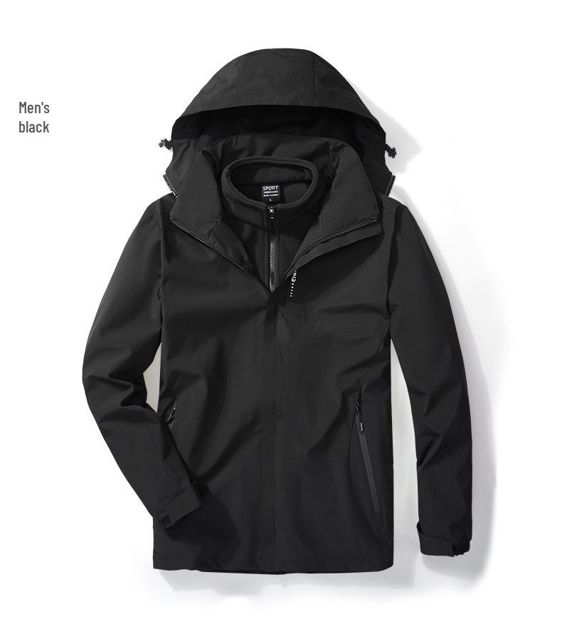 Women's & Men's 3-in-1 Detachable Couple's Jacket: Windproof, Waterproof, Cold-Resistant for Autumn & Winter