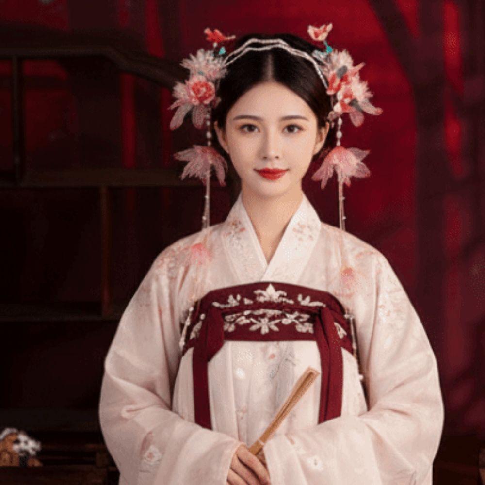 Crystal Chinese Ancient Hairband Beads Swaying Fairy Headwear Hanfu Tassel Hair Hoop  Cheongsam