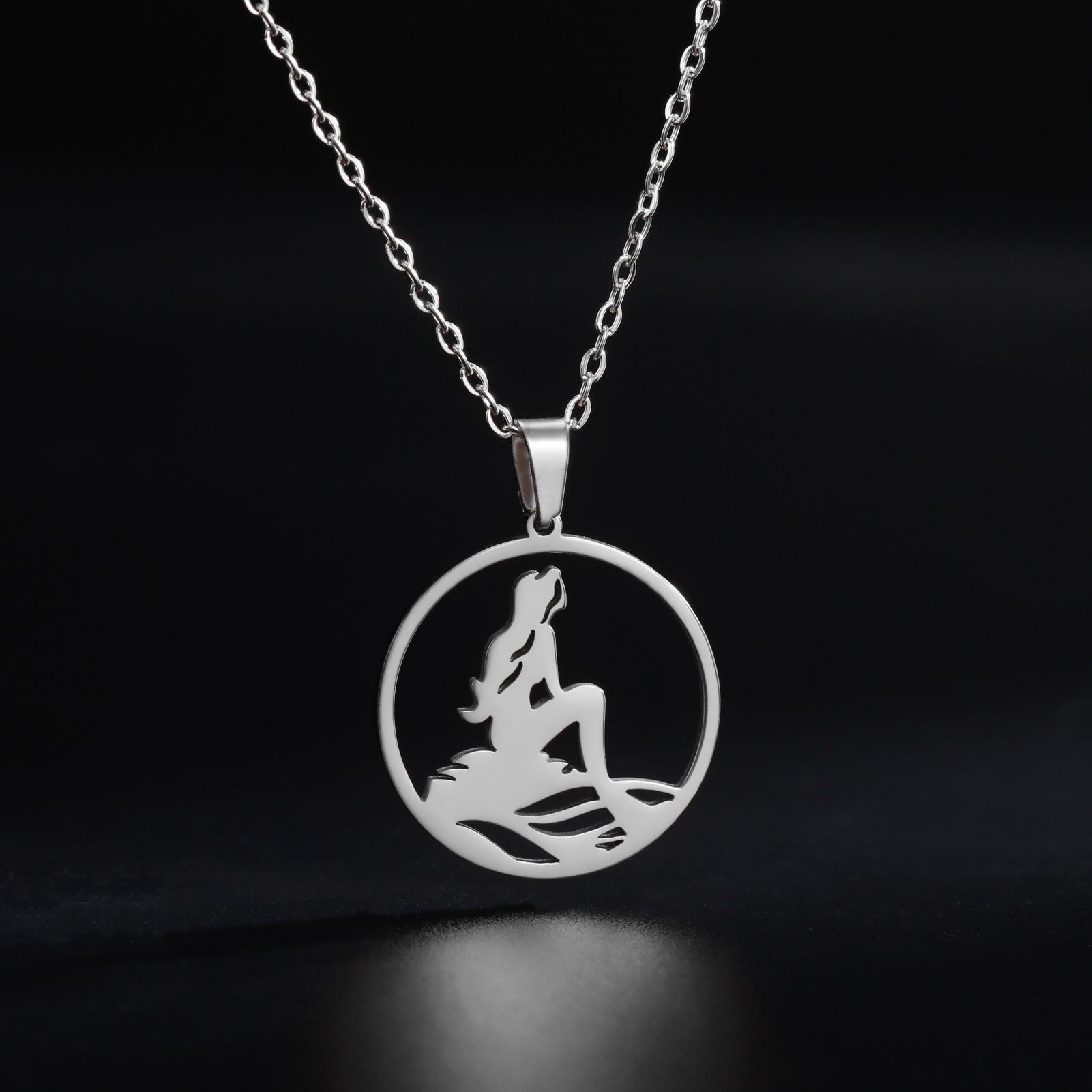 

Ожерелье Русалки Магия Океана Море Подвеска из Нержавеющей Стали Цепочка Звеньевая Подарок для Женщины Мужчины Модный Тренд Золотой Цвет Ювелирные Изделия