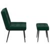 Velvet Relaxation Armchair with Footstool Dark Green