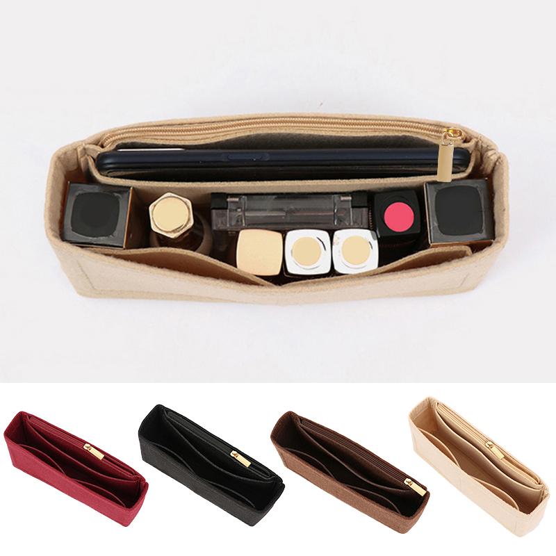 1PC Liner Makeup Organizer Storage Bag Organizer Insert Bag Travel Bag Felt For Cosmetic Bag Portable Women's Handbag
