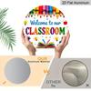 2D Plat Hangend Ornament, 1 stuks Yanlin Welkom op Onze Klaslokaaldeur - Kleurrijke Kleurpotlood En Schooldecoratie, Met Letters, Sterren En Licht