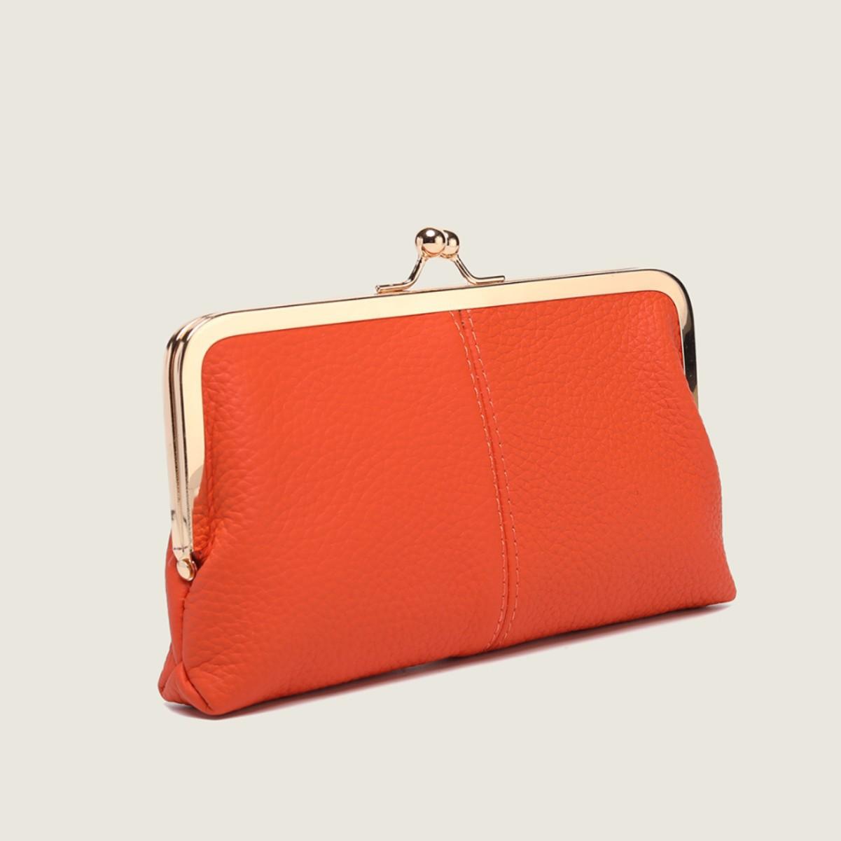 

2025 Новый Нишевый Ретро Кошелек для Монет Натуральная Кожа Клатч Мода Помада Сумка для Наушников Компактная Сумка-Клип оранжевый