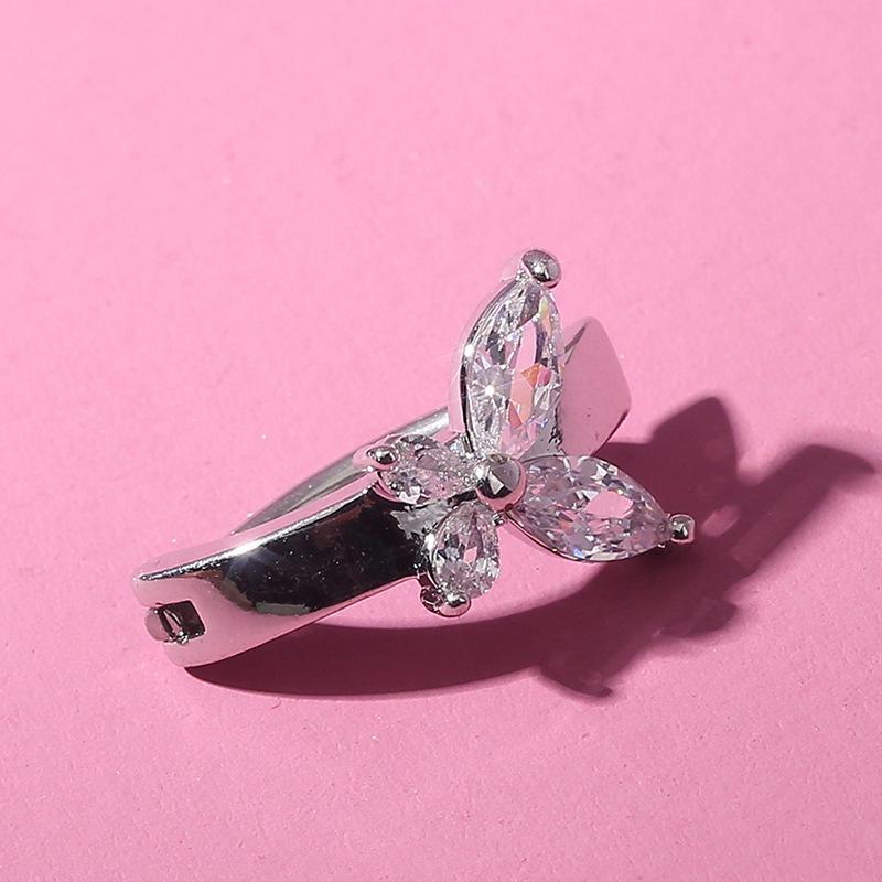 European American Hip-Hop Butterfly Zircon Navel Ring