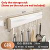 Aluminum Alloy Kitchen Wall Mount Rack With Hooks For Utensils And Cookware Storage