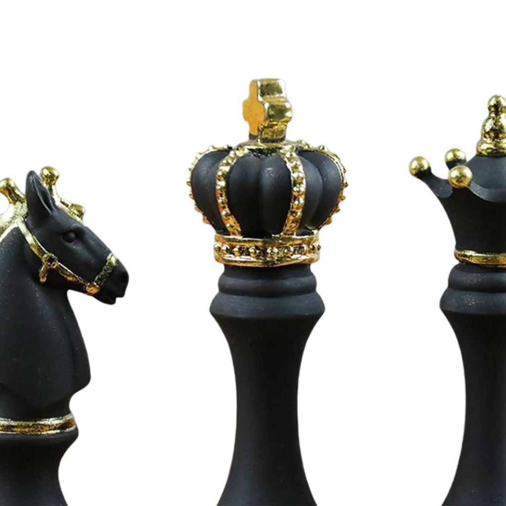 Chess Pieces Statue Sculpture Ornament Collectible Figurine Furnishing Home Contemporary Office
