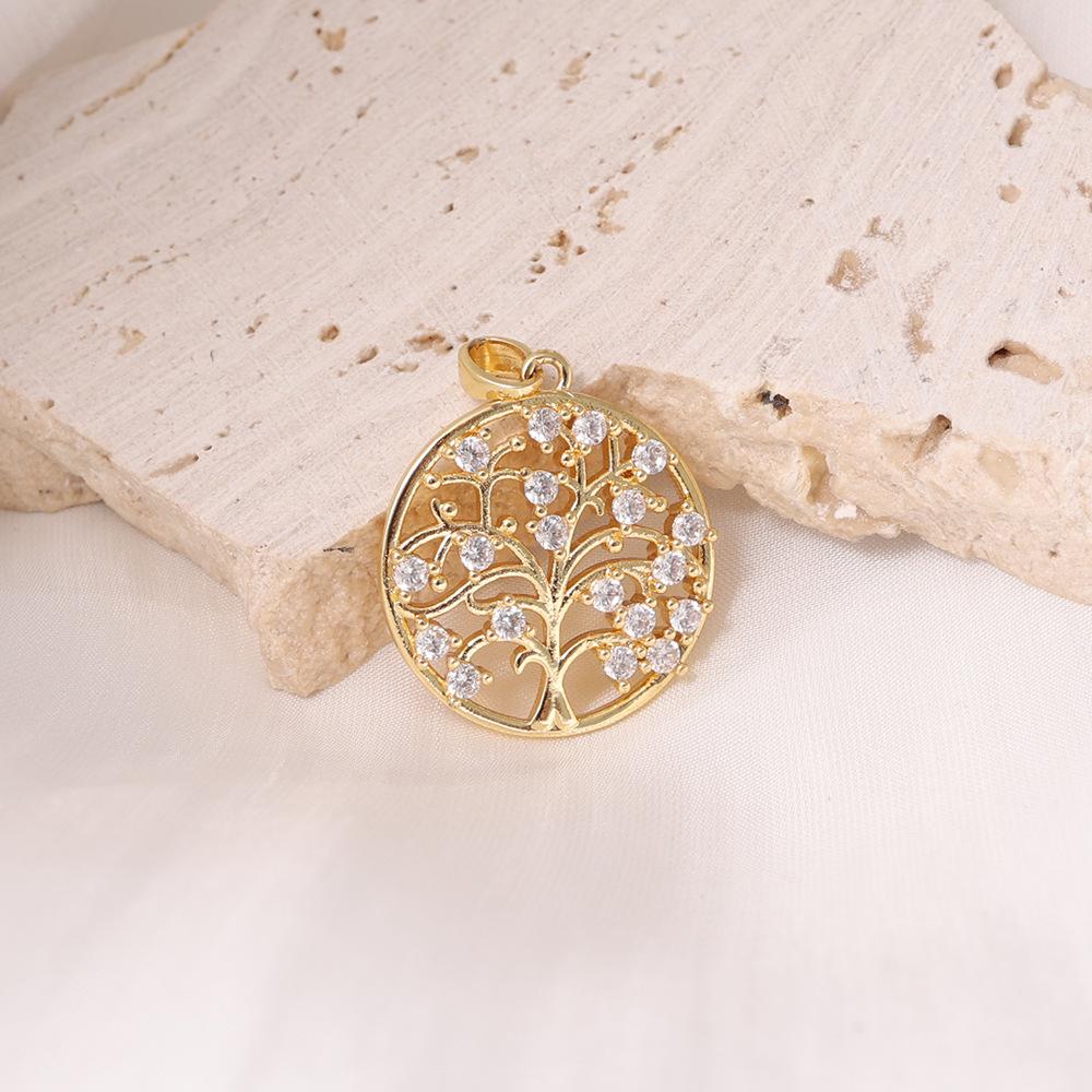 Pozlacený přívěsek Strom života se zirkony pro ženy - Niche Light Luxury