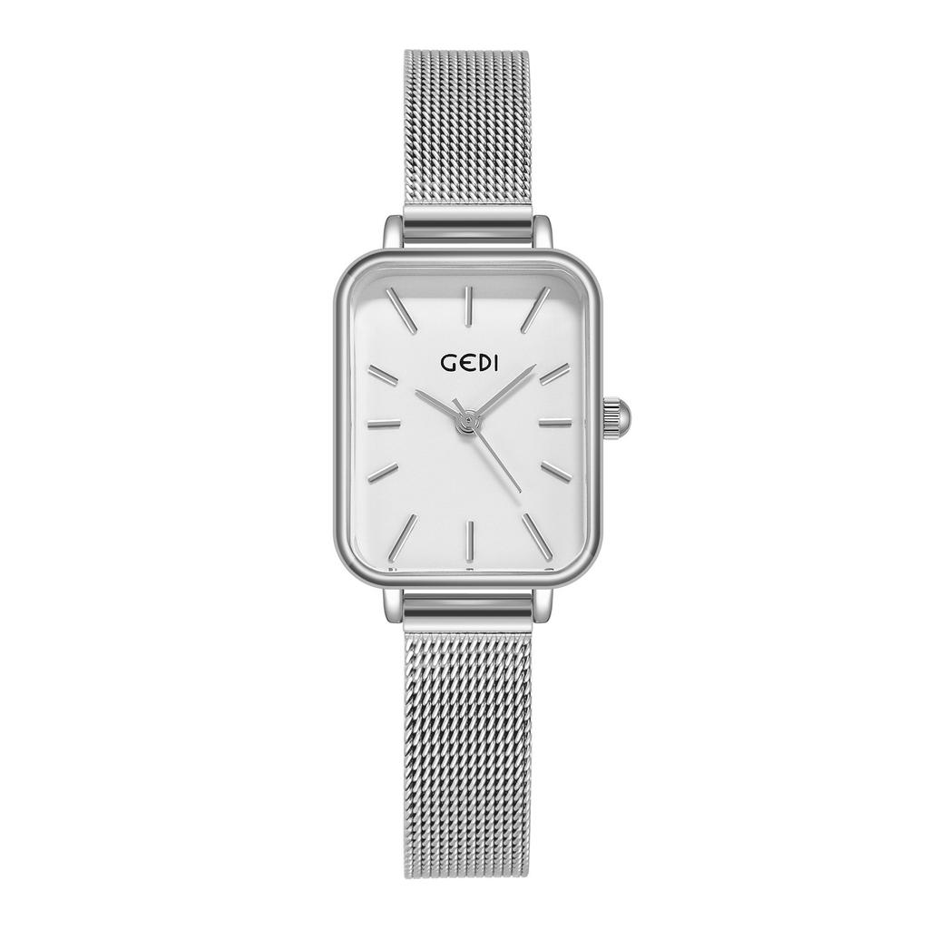 Small Square Plate Simple Temperament Ultra-Thin Quartz Stainless Steel Waterproof Mesh Belt Women'S Student Watch