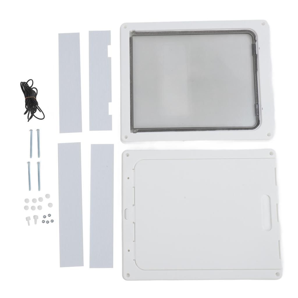 Pet Flap Door Noiseless 2 Way Weather Resistant Interior Exterior Cat Dog Door for Pet Crate