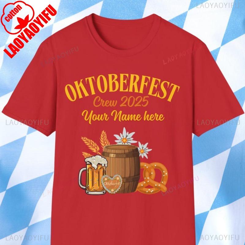 Oktoberfest 2025 Crew Shirt Beer Lover Gift Party Tshirt Bavarian Festival Casual Cotton Breathable Shortsleeved Oneck Tee