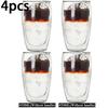 2/4pcs 250/350/450ml Heat Resistant Glass Cups Double Wall Glass Coffee Cup Breakfast Milk Water Cup Clear Juice beer Cups Sets