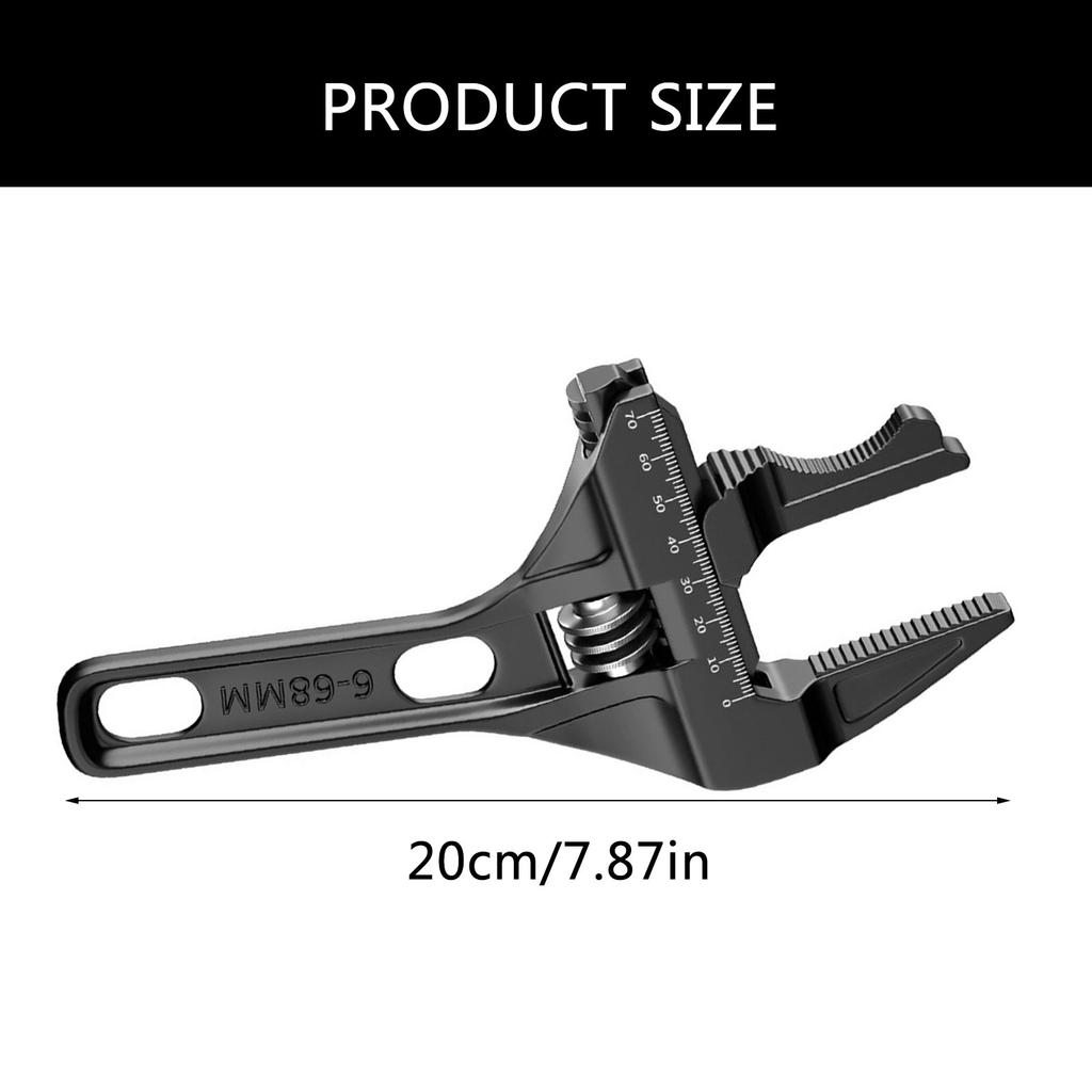 Adjustable Wrench Multifunctional Double Use Large Open End Wrench Household Open Bathroom Pipe Adjustable Wrench