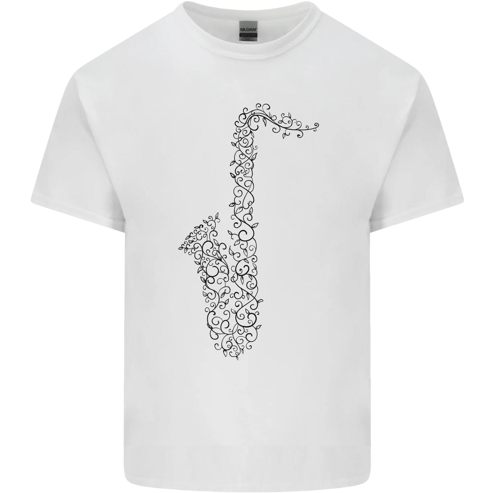A saxophone musical instrument brass band cotton men T-shirt XXL