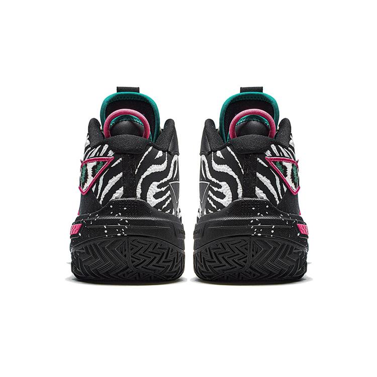 New LiNing Shudder Beast Anti Slip And Wear Resistant Support Lightweight Rebound Mid Top Basketball Shoes Black White ABFT043-1