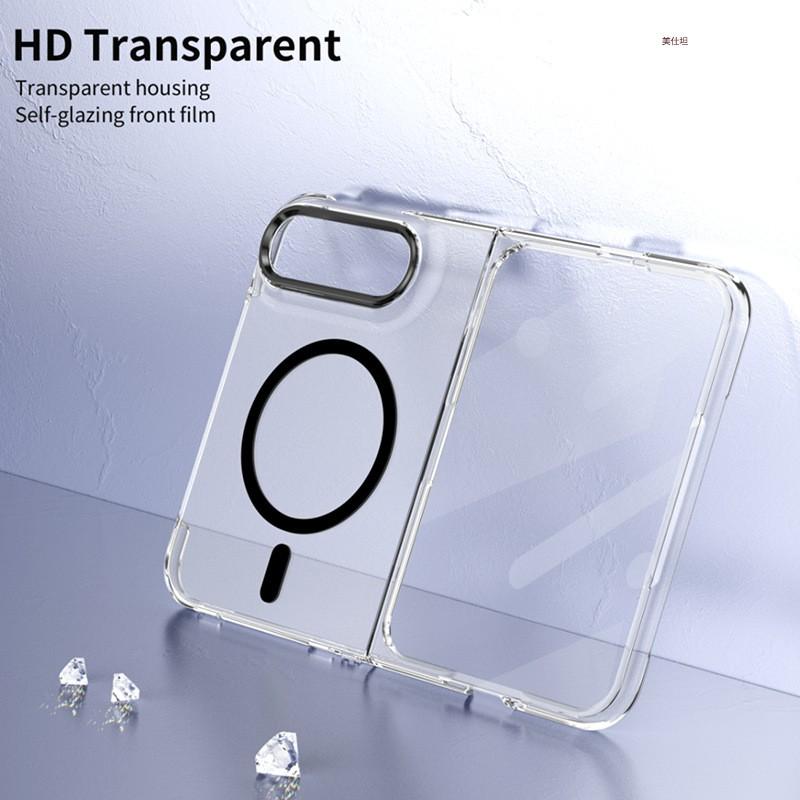 Magnetic Clear Phone Case IPhone Duo Slim Shockproof Protective Cover Minimalist Design Men