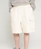 TENER Cotton Bermuda Cargo Banding Pants Ivory