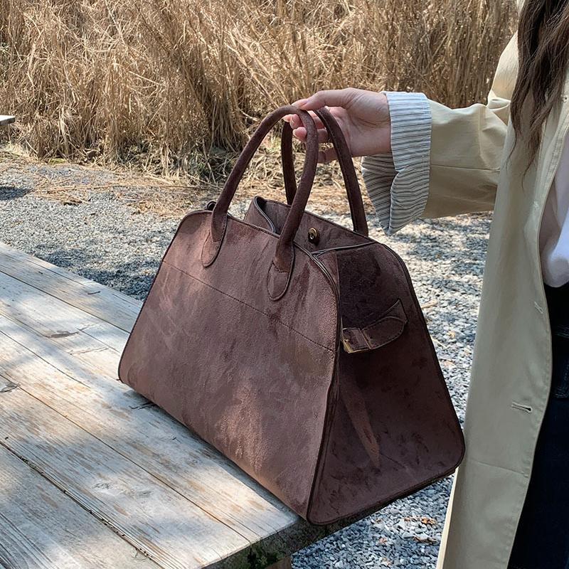 Geantă Tote din Piele Suede de Înaltă Calitate Designer de Lux Boston Geantă de Mână Mare Iarnă Vintage Genți de Umăr pentru Femei