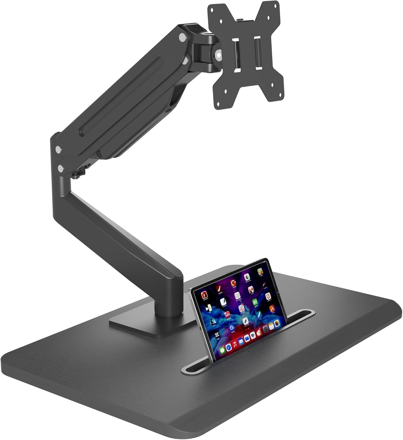 

suptek Monitor Arm Monitor 1 Freestanding TV Gas Spring Gas Pressure Compatible with Height Angle Adjustable Left and VESA 50x50 75X75 Load Capacity