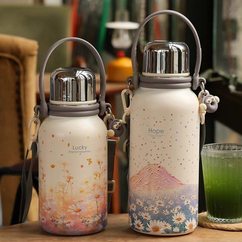 316 Stainless Steel Large-Capacity Thermos Cup, Portable Cold-Keeping Ice Cup, New Style, High-Looking Outdoor Water Bottle for Women and Couples