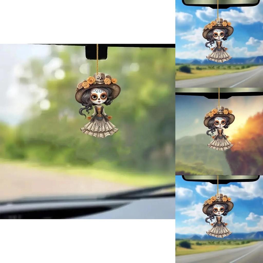 Halloween Terrifying Painted Girl Acrylic Flat Surface Pendant For Decor