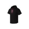 Li Ning Logo Moisture-Wicking Breathable Hooded Short Sleeve T-Shirt Men Tops Black AAES013-1