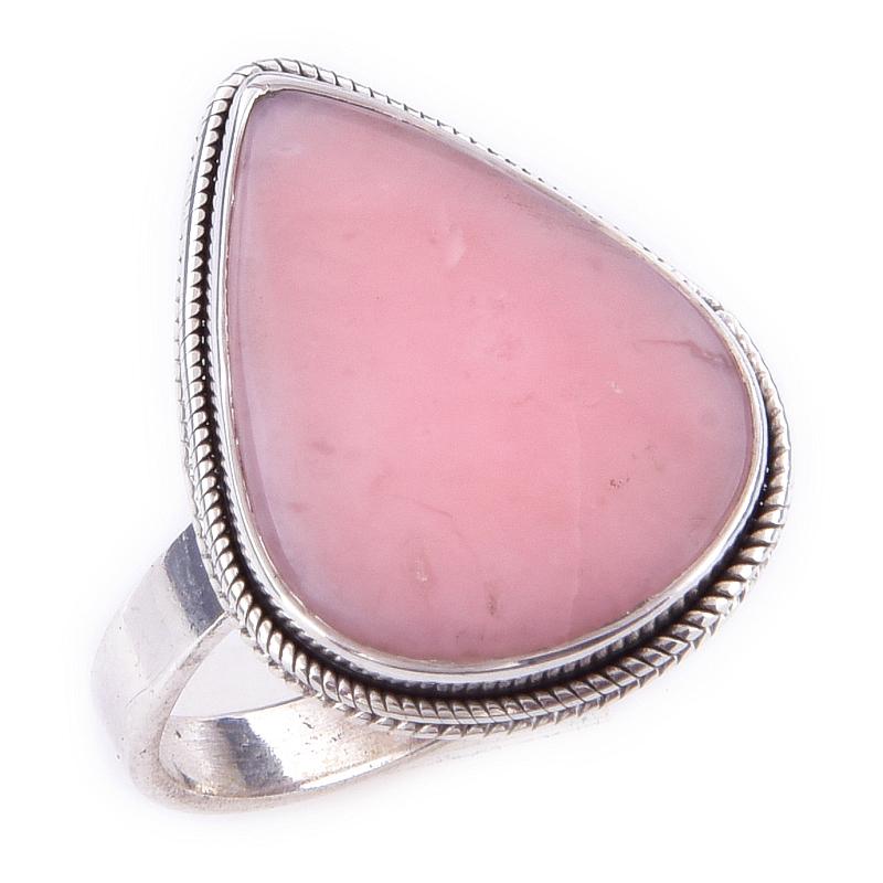 Natural Pink Opal Gemstone Handmade 925 Solid Sterling Silver Ring Size 10 H6W91
