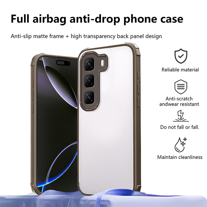 

For Infinix Hot 50 Simple Transparent Soft Silicone Bumper Case For Infinix Hot 60 Pro Plus Shockproof Clear Back Cover Hot 40i Hot 40I коричневый